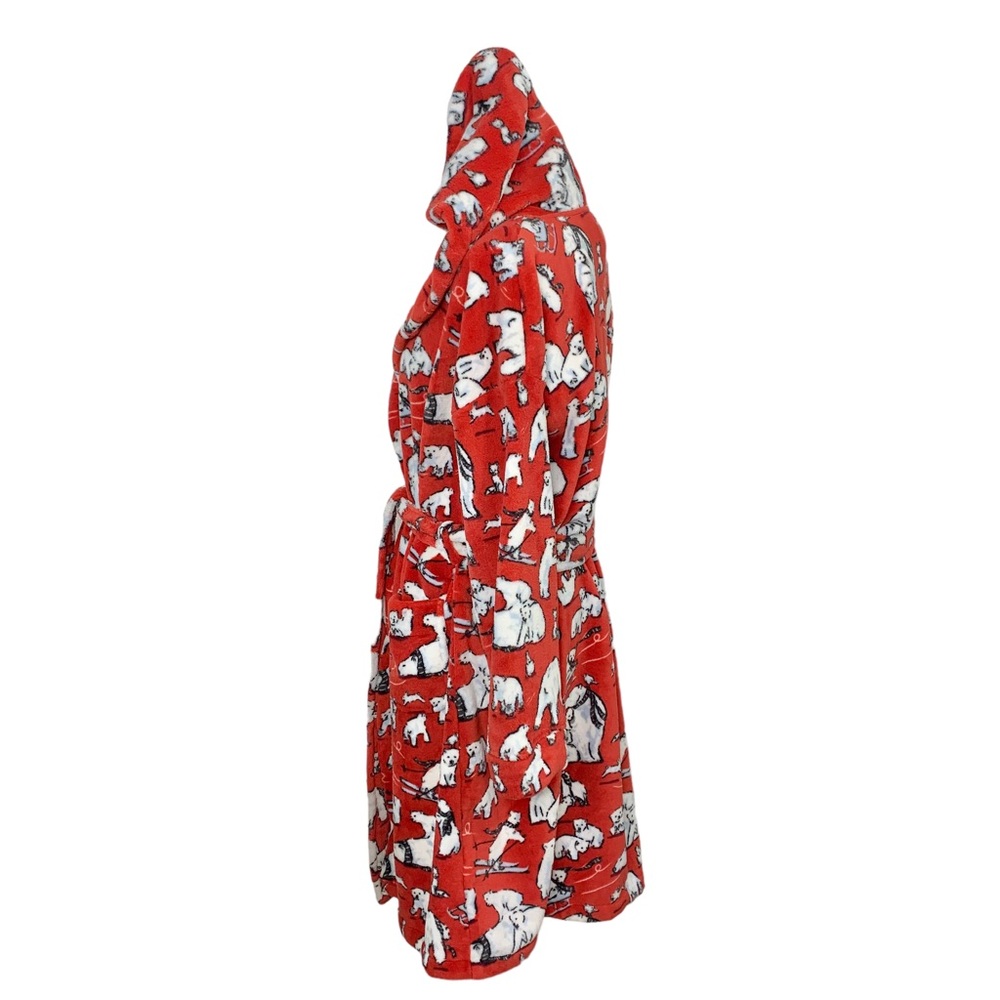 VERA BRADLEY Berry Merry Red Hooded Fleece Robe - Picture 3 of 9